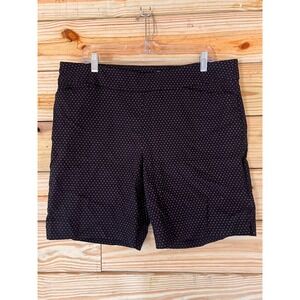 Hilary Radley Womens Polka Dot Shorts Size XXL Navy White Classic Fit